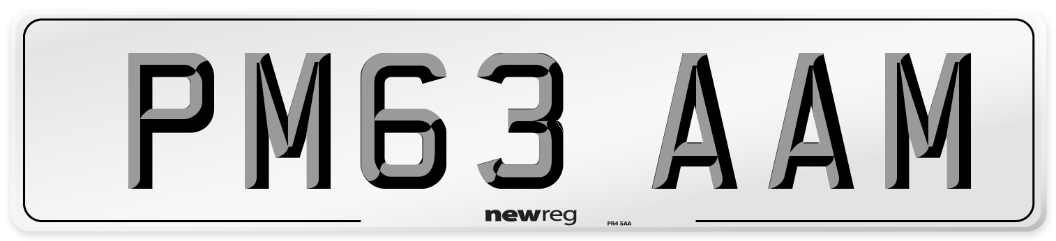 PM63 AAM Number Plate from New Reg